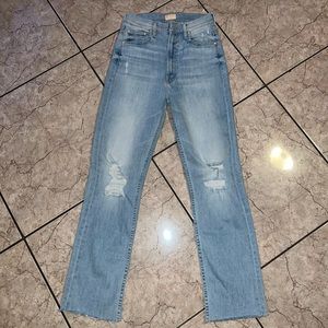 Mother High Waisted Rider Ankle Fray - Island After-hours